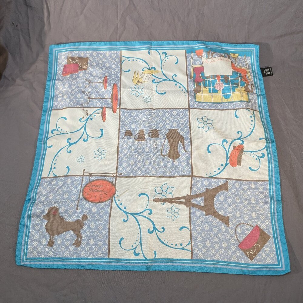 Vintage Lorenzo Vittani 100% Silk Scarf - Parisienne Home Decor Theme